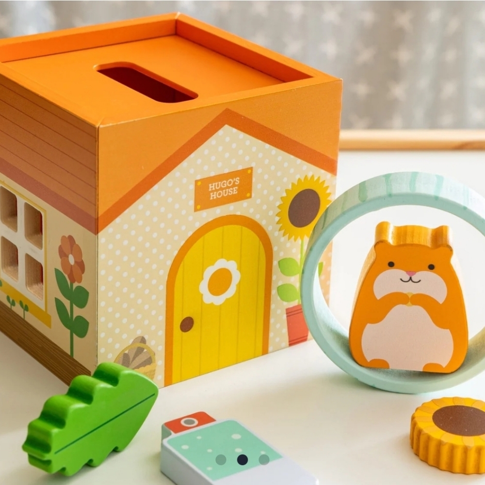 Petit Collage Hugo Hampster Play Set Colorful Wooden Shape Toy NEW